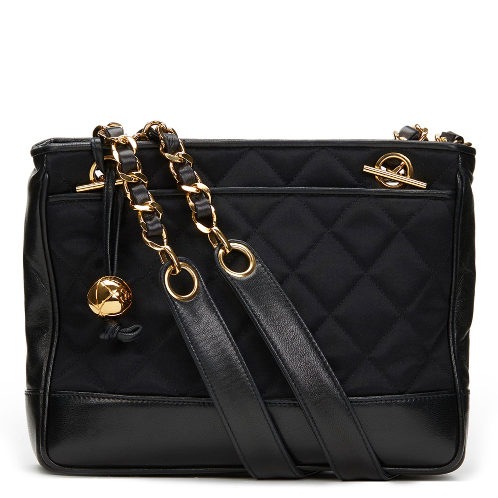 Black Satin & Lambskin Vintage Mini Timeless Shoulder Bag - Image 11 of 19