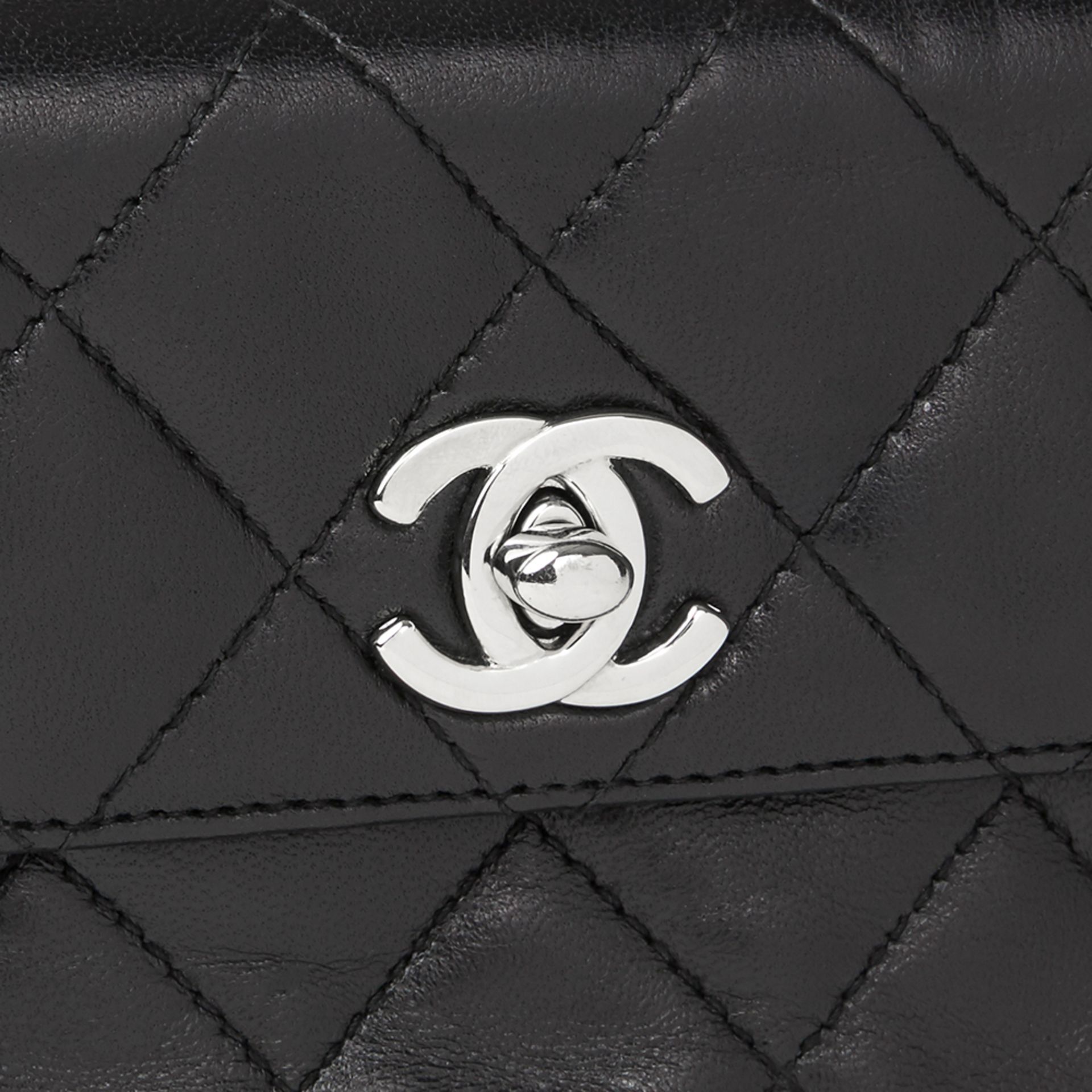 Black Quilted Lambskin Vintage Mini Flap Bag - Image 8 of 13