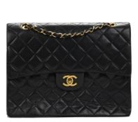 Black Quilted Lambskin Vintage Medium Tall Classic Double Flap Bag