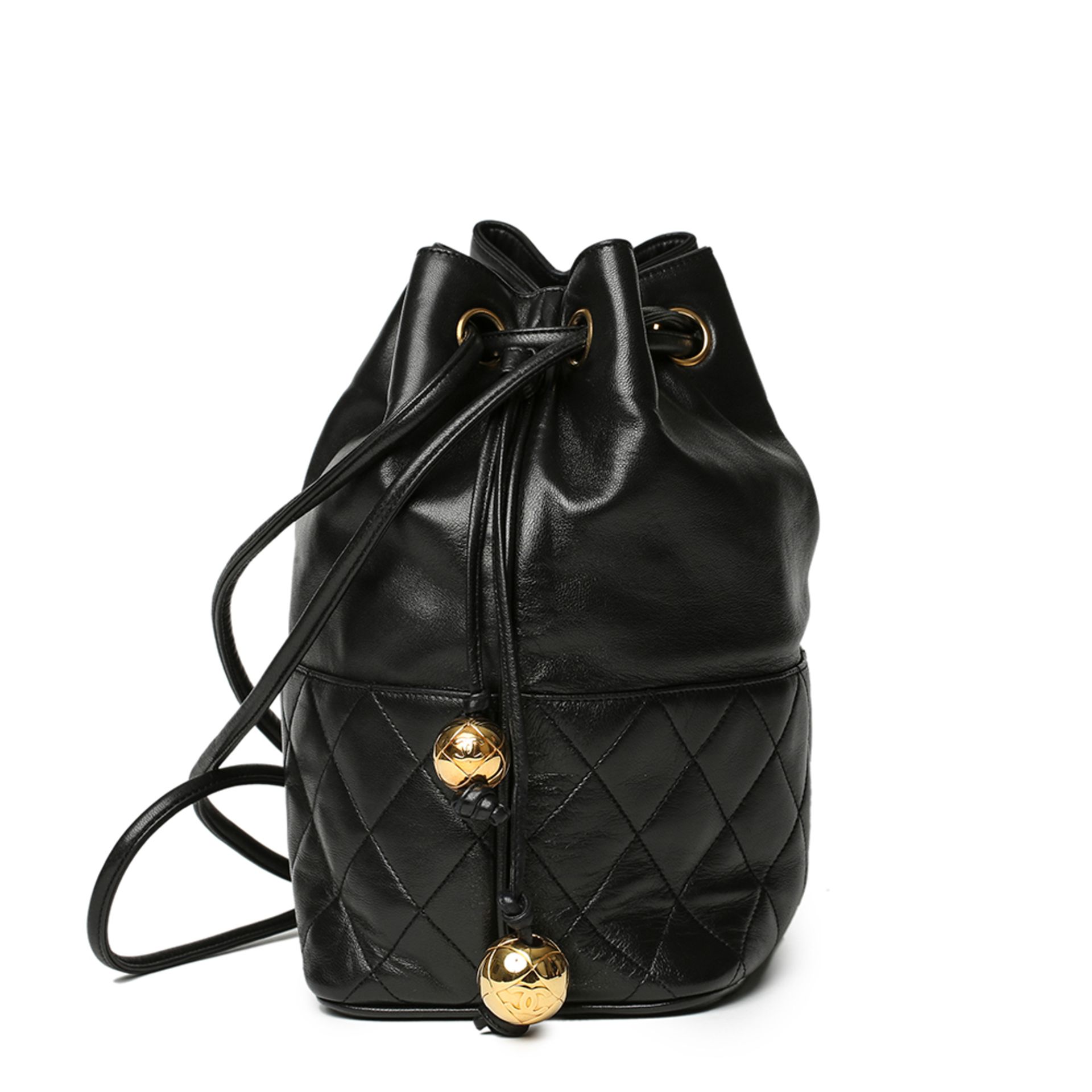 Black Quilted Lambskin Vintage Timeless Bucket Bag - Image 5 of 14