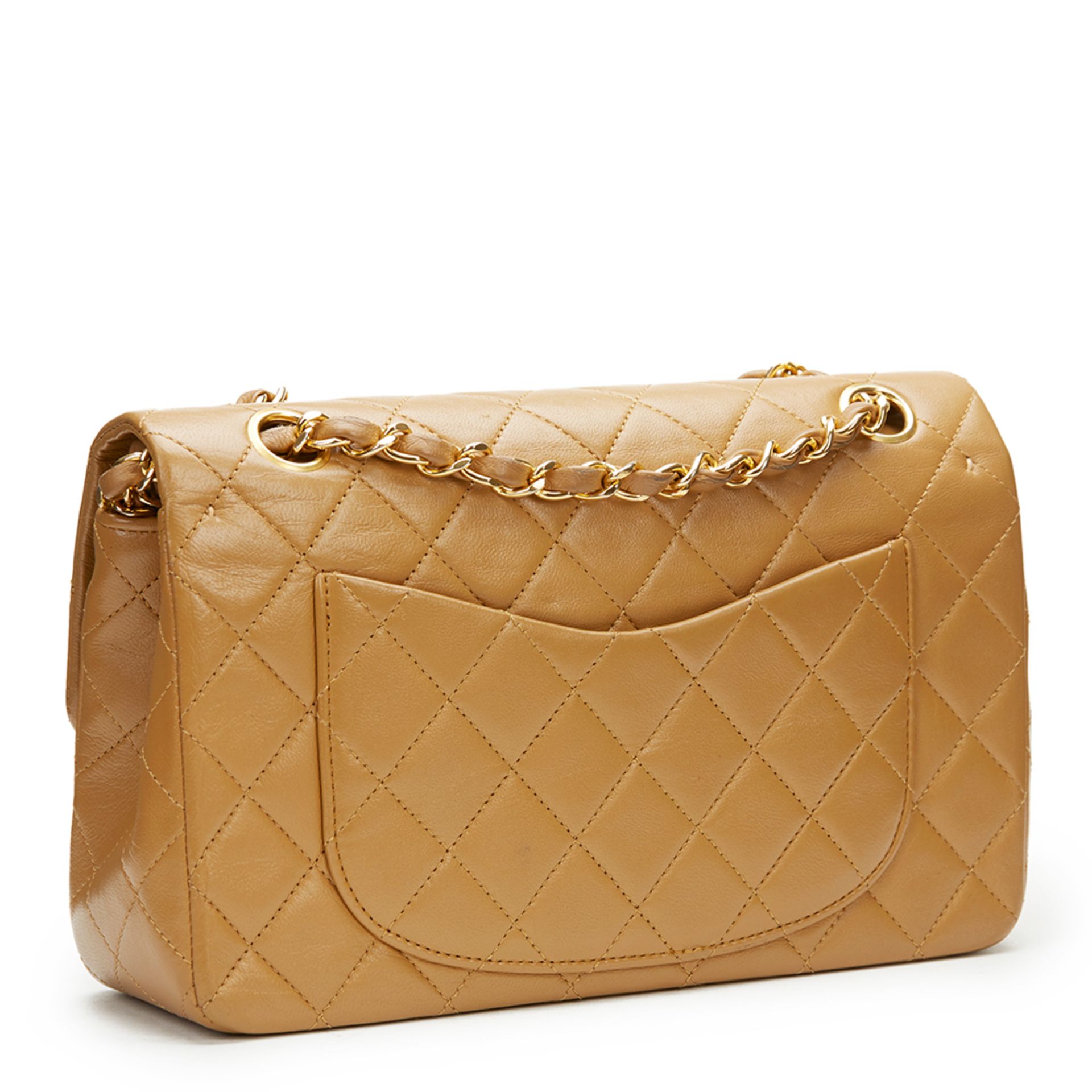 Light Brown Quilted Lambskin Vintage Small Classic Double Flap Bag - Image 5 of 12