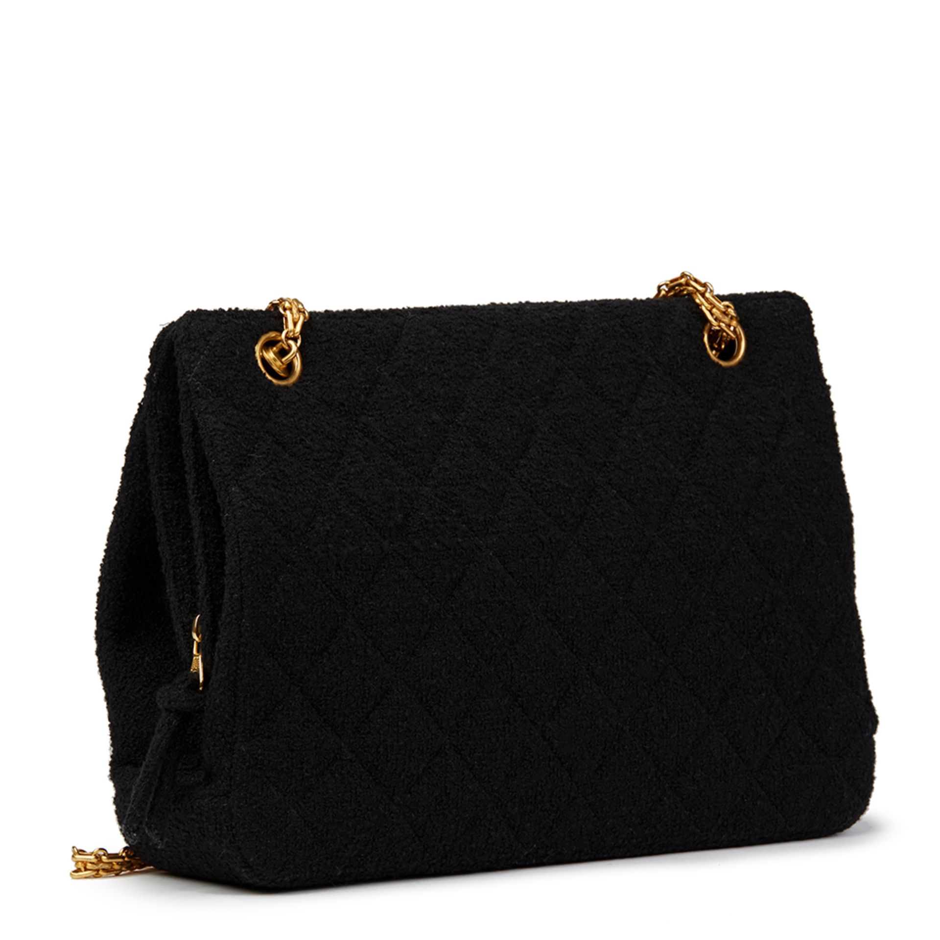 Black Quilted Tweed Fabric Vintage Timeless Frame Bag - Image 3 of 7