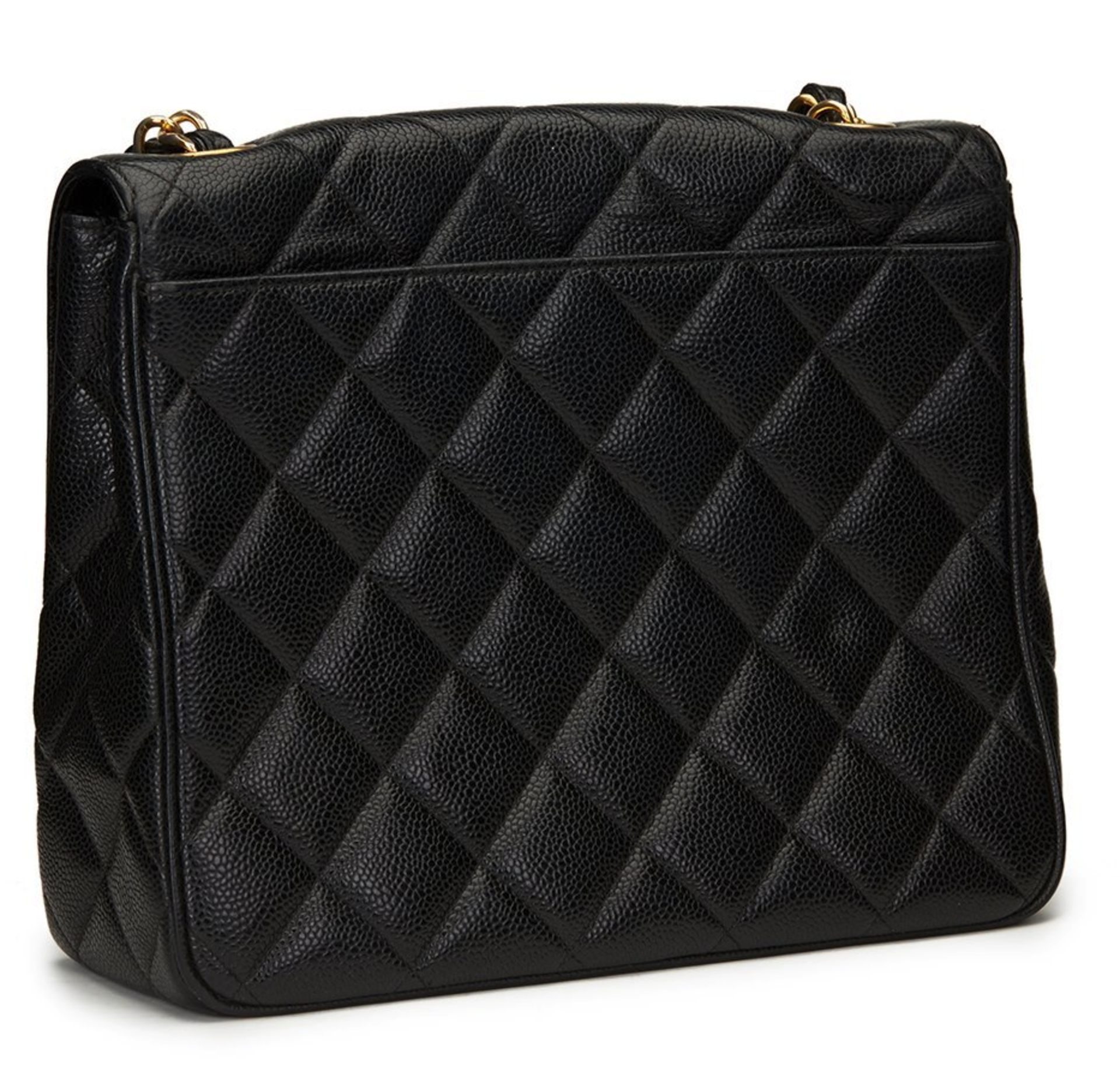 Black Quilted Caviar Leather Vintage XL Classic Single Flap Bag - Image 4 of 10