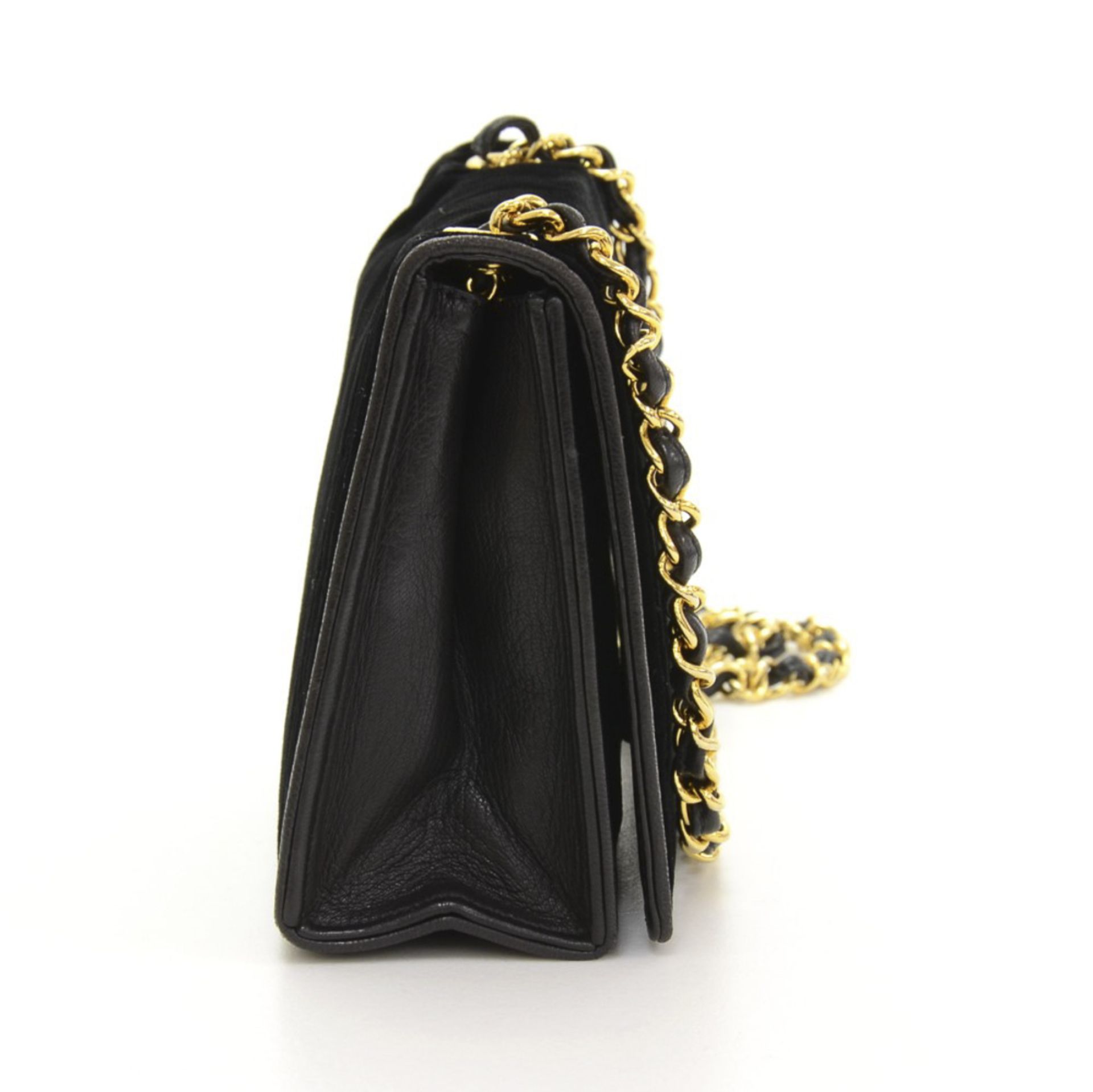 Black Velvet & Lambskin Vintage Timeless Single Flap Bag - Image 8 of 12