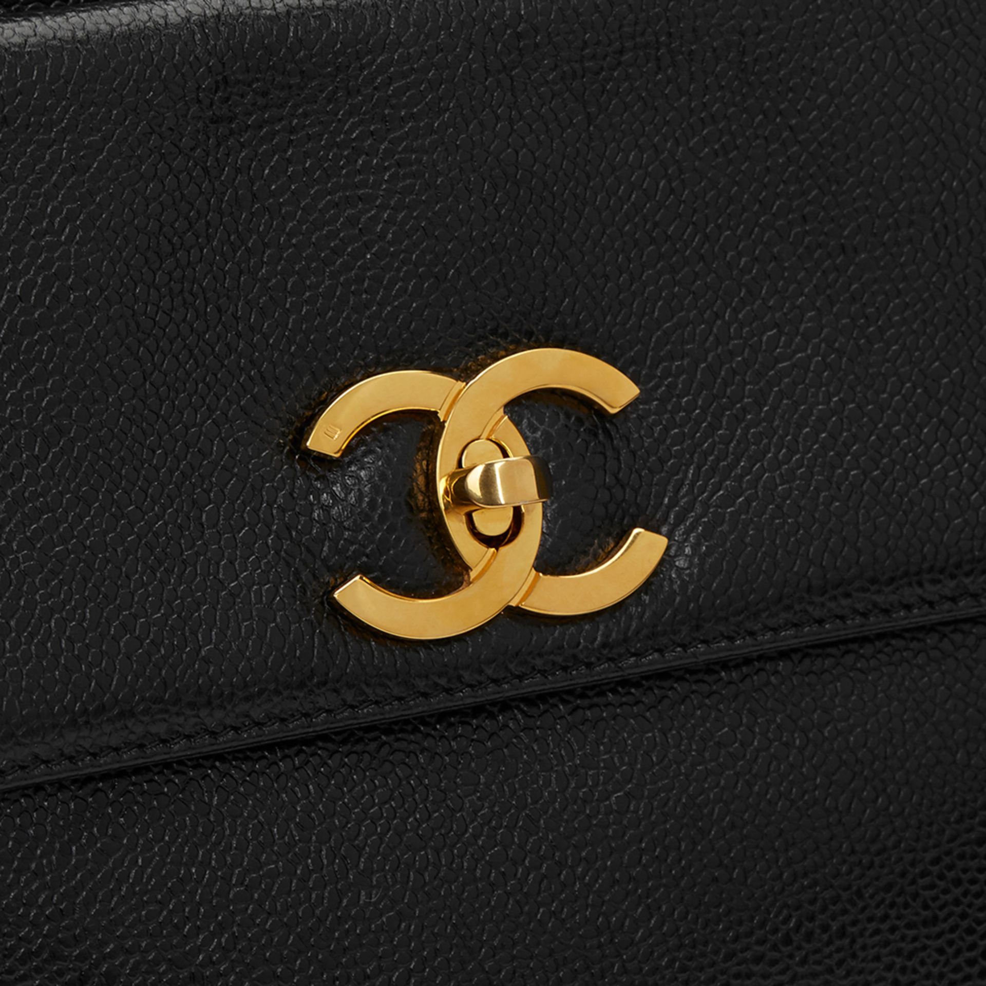 Black Caviar Leather Vintage Classic Shoulder Bag - Image 10 of 11