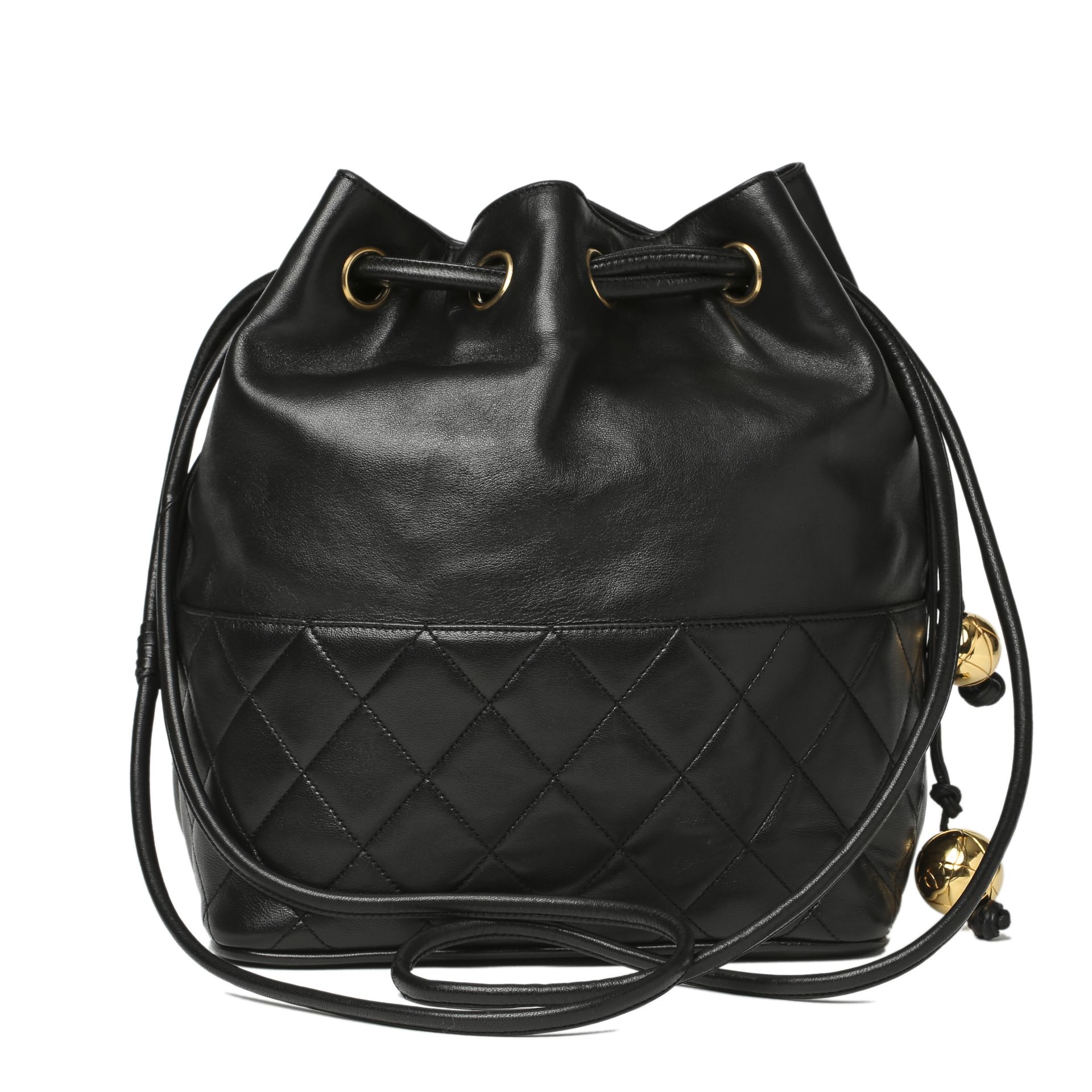 Black Quilted Lambskin Vintage Timeless Bucket Bag - Image 3 of 14