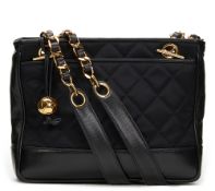 Black Satin & Lambskin Vintage Mini Timeless Shoulder Bag