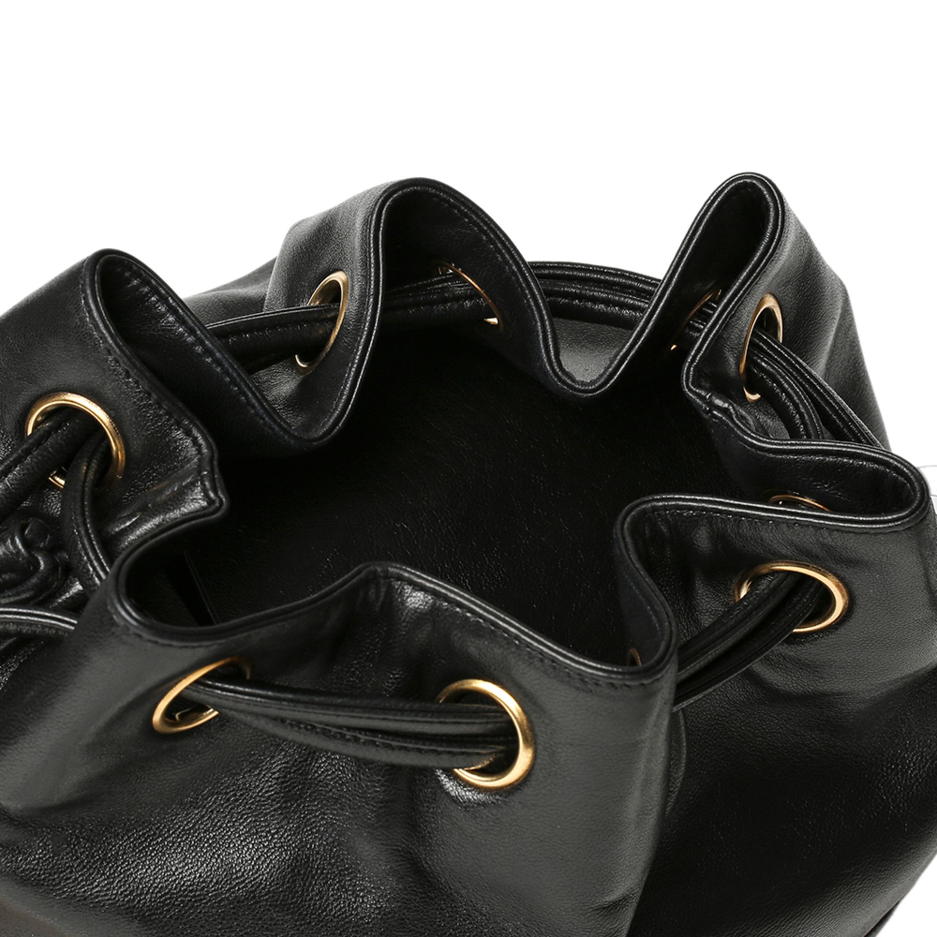 Black Quilted Lambskin Vintage Timeless Bucket Bag - Image 8 of 14