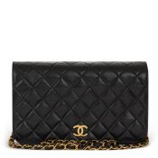 Black Quilted Lambskin Vintage Small Classic Single Full Flap Bag