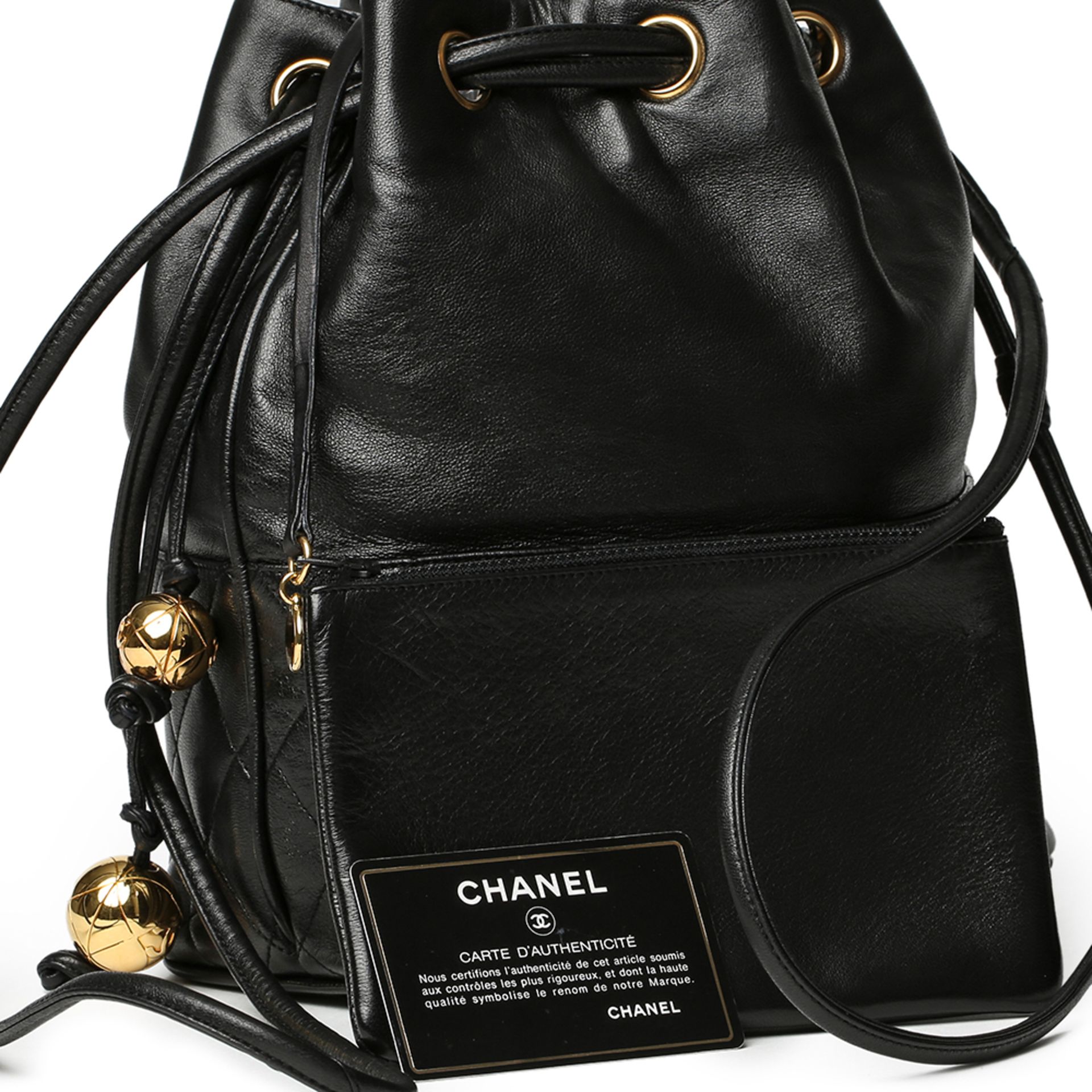 Black Quilted Lambskin Vintage Timeless Bucket Bag - Image 14 of 14