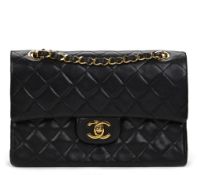 Black Quilted Lambskin Vintage Small Classic Double Flap Bag