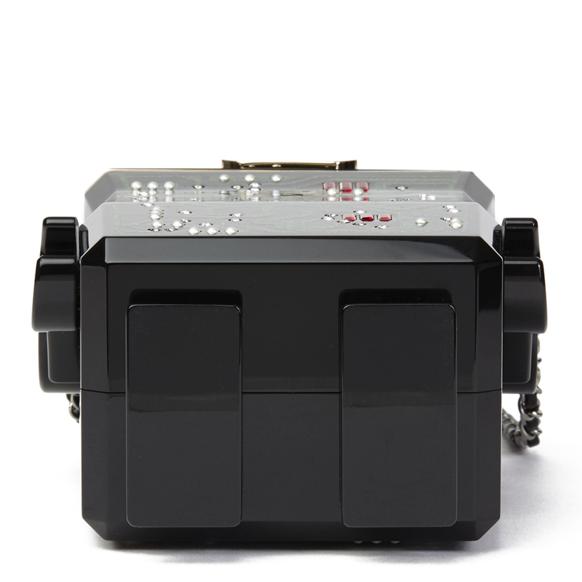 Chanel Black Glittered Plexiglass Robot Minaudiere - Image 8 of 11