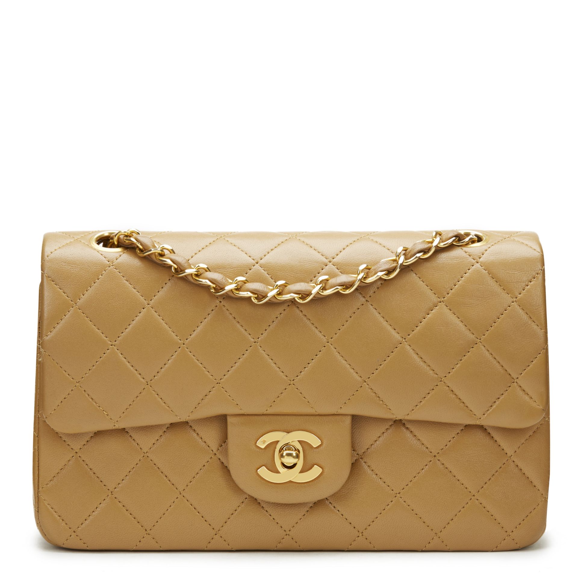 Light Brown Quilted Lambskin Vintage Small Classic Double Flap Bag - Image 8 of 12