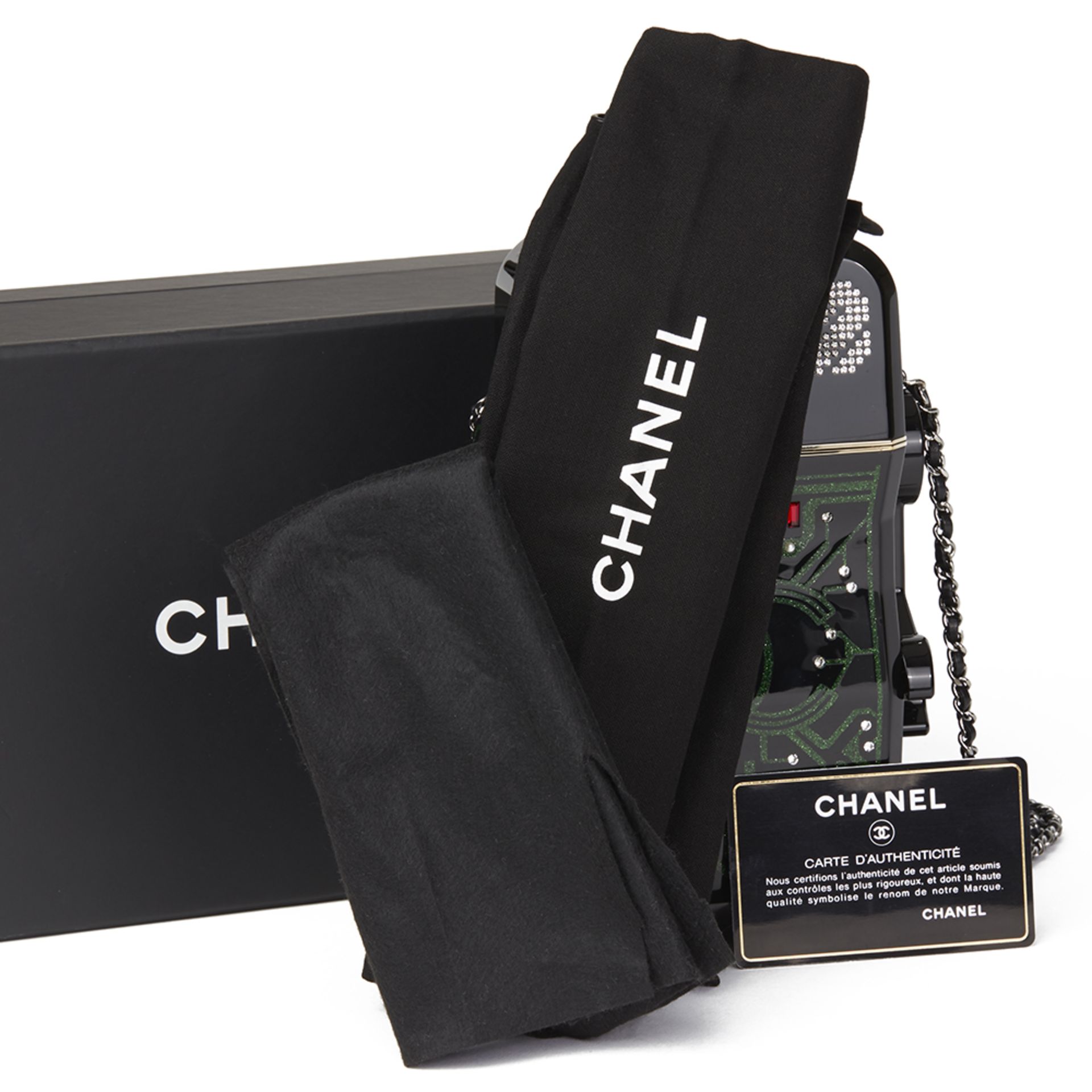 Chanel Black Glittered Plexiglass Robot Minaudiere - Image 7 of 11