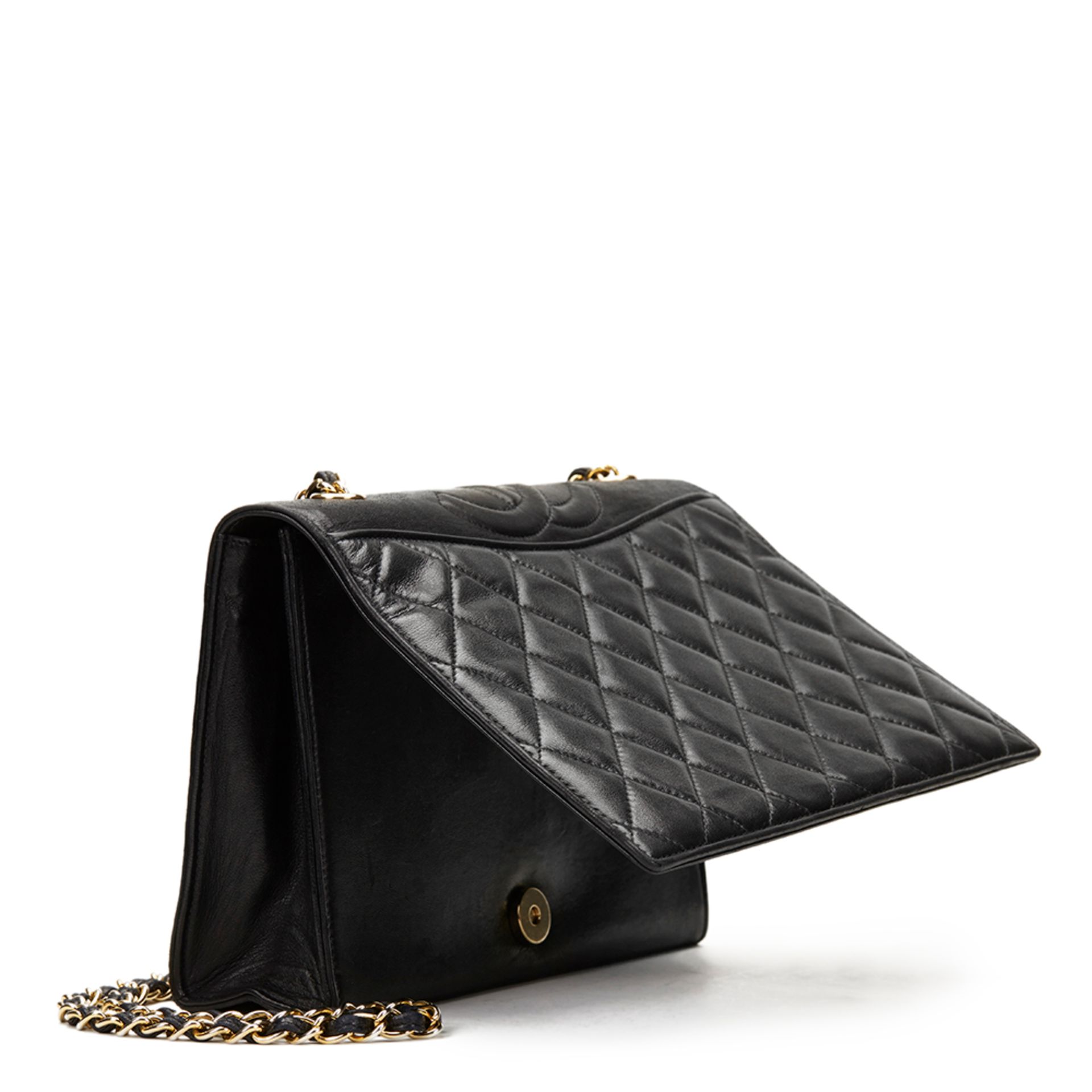 Black Quilted Lambskin Vintage Timeless Single Flap Bag - Image 8 of 10