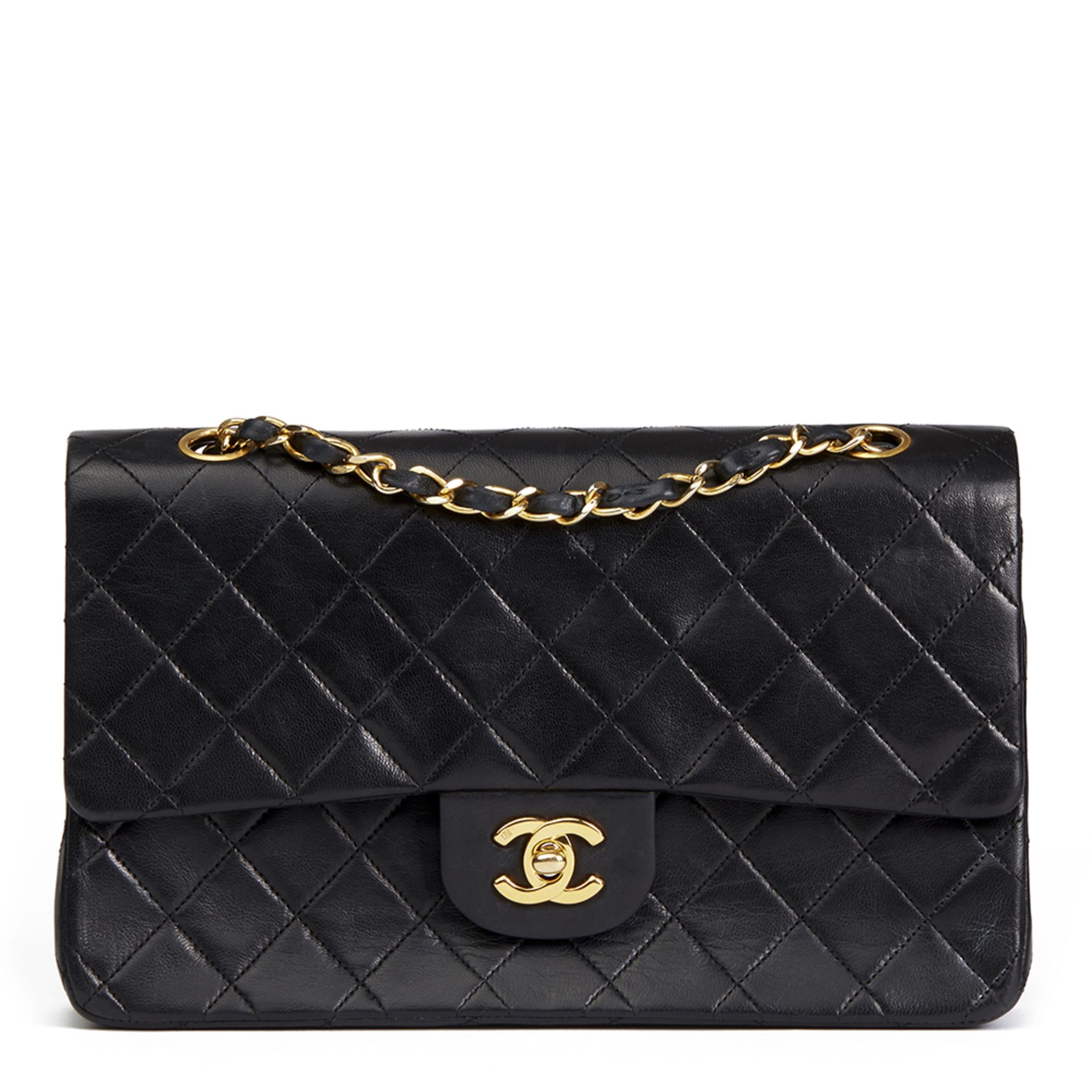 Black Quilted Lambskin Vintage Medium Classic Double Flap Bag