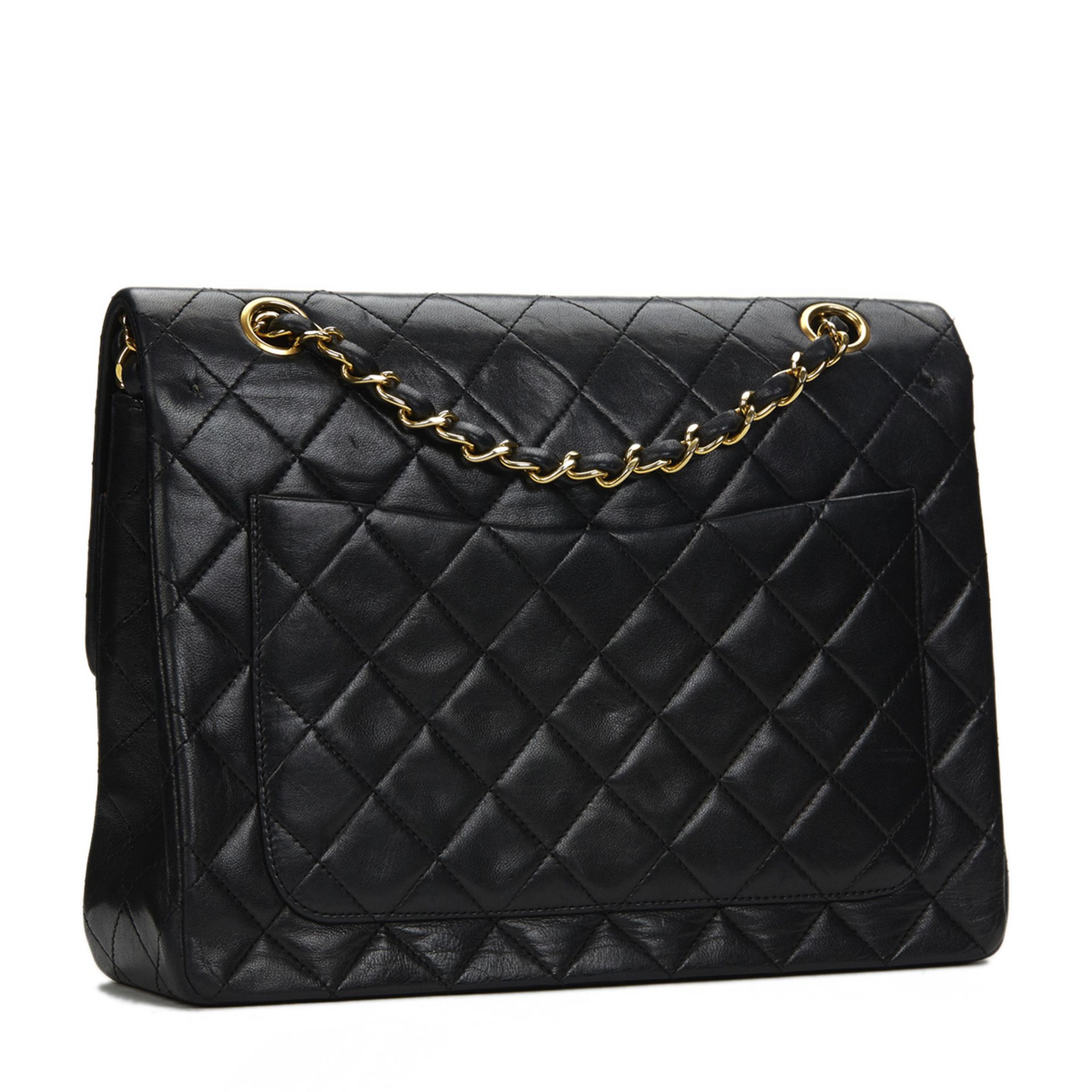 Black Quilted Lambskin Vintage Medium Tall Classic Double Flap Bag - Image 2 of 10