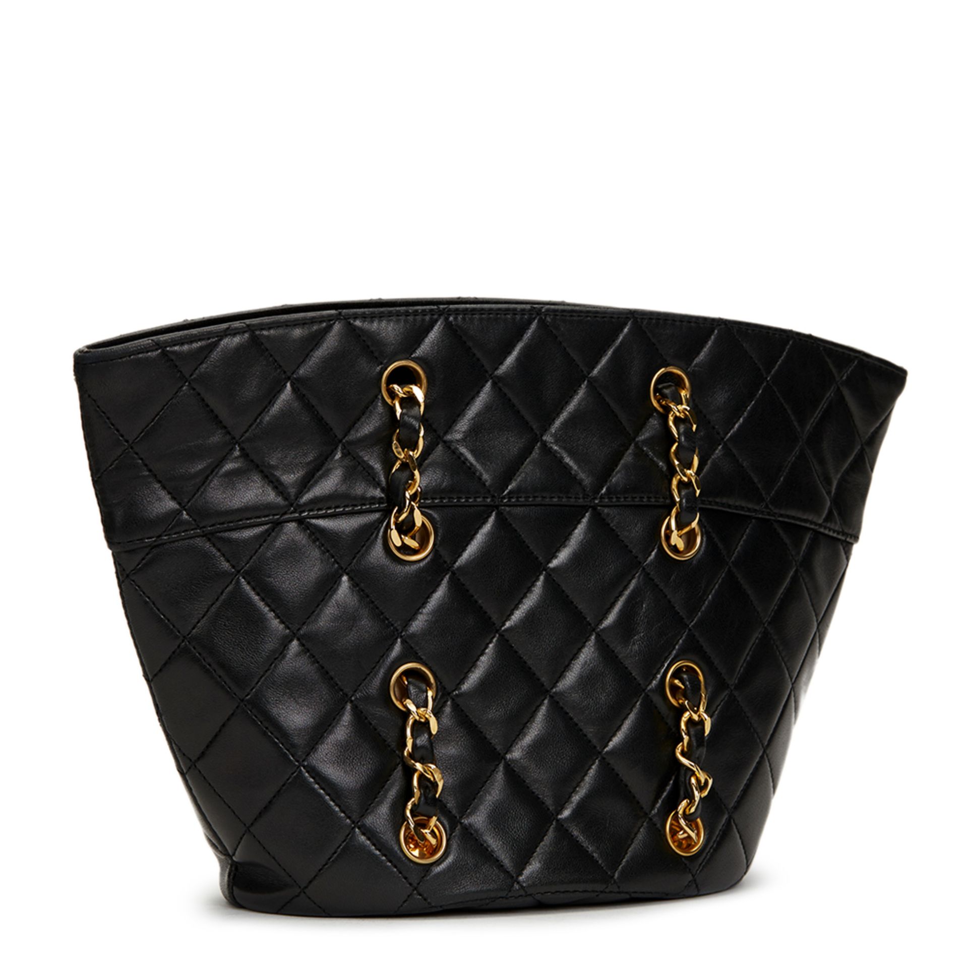 Black Quilted Lambskin Vintage Timeless Bucket Bag - Image 5 of 17