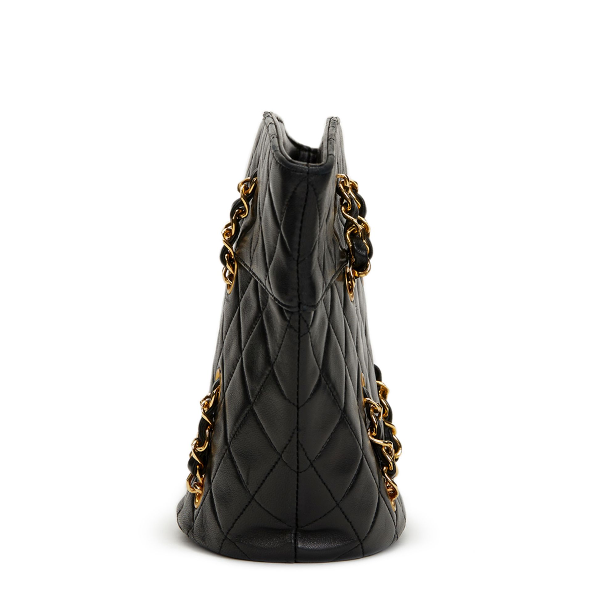 Black Quilted Lambskin Vintage Timeless Bucket Bag - Image 3 of 17