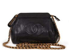 Black Caviar Leather Vintage Mini Timeless Shoulder Bag