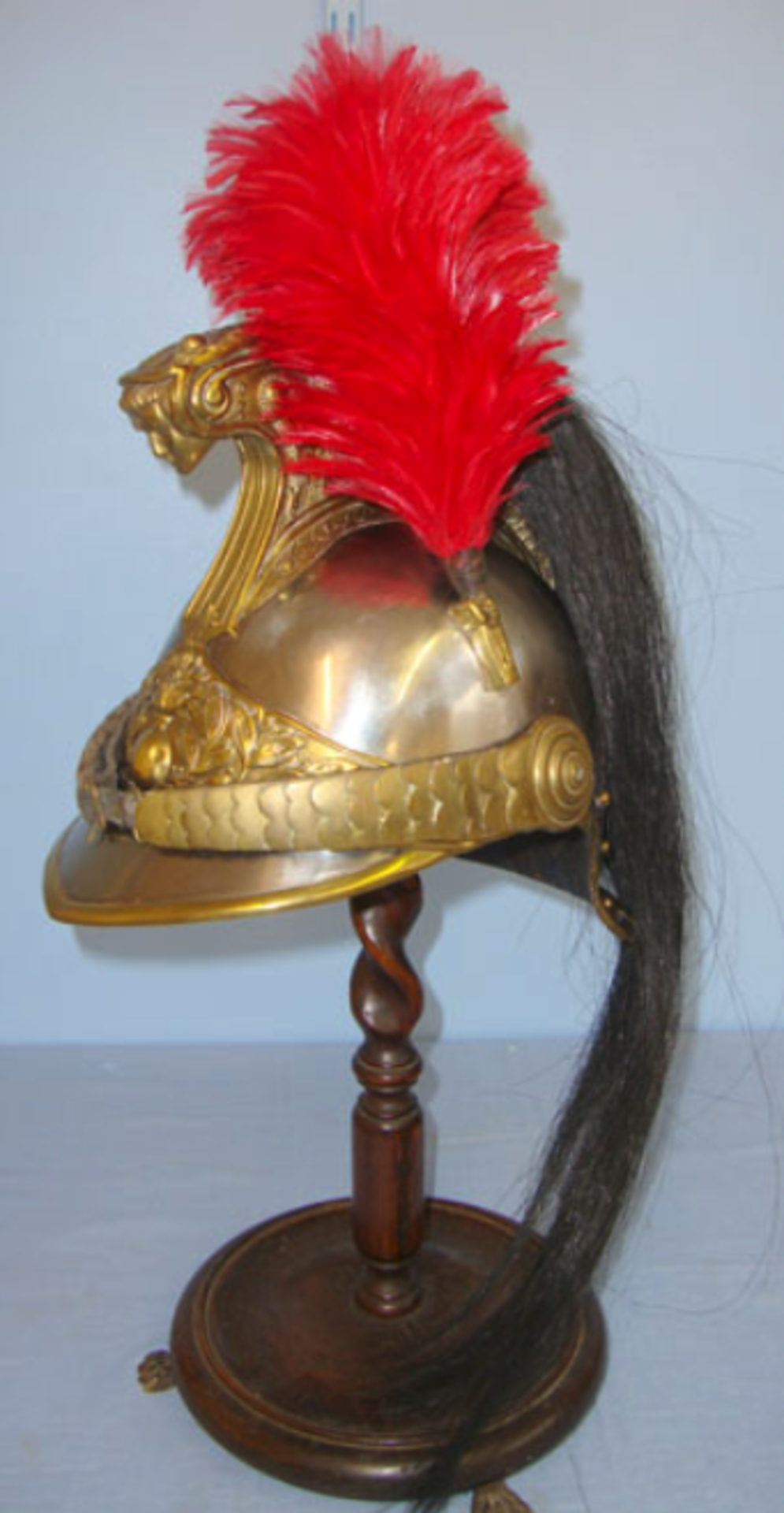 French Model 1882, WW1 Era Cuirassier Cavalry Regiment Helmet With Plume & Horse Hair Mane