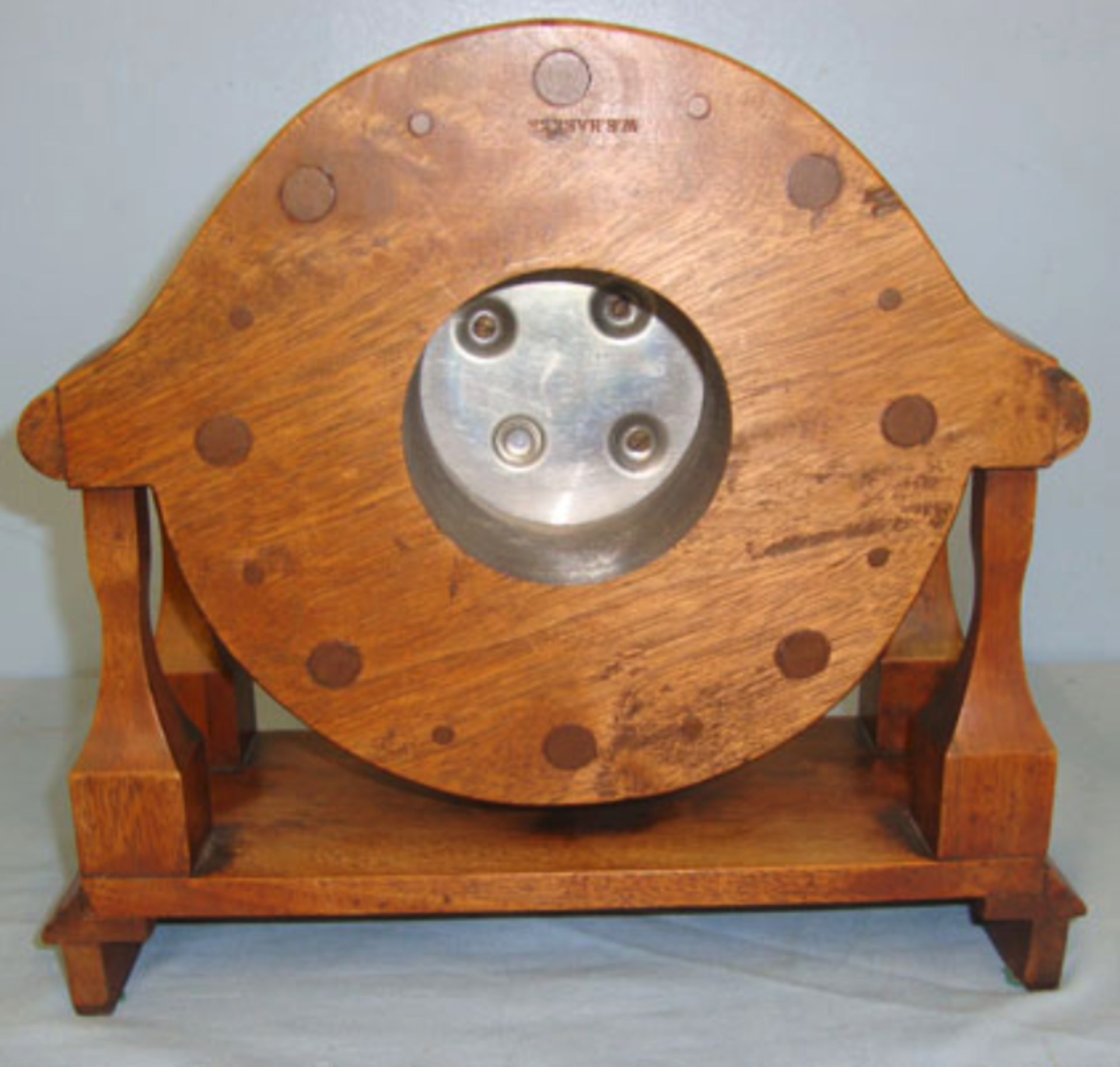 Original, WW1 Era Aircraft Teak Propeller Boss / Hub Fitted With A Period Barometer - Image 2 of 3