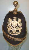 Post 1901, Home Service Pattern, Scottish, 1st Forfarshire Volunteer Artillery Blue Cloth Helmet