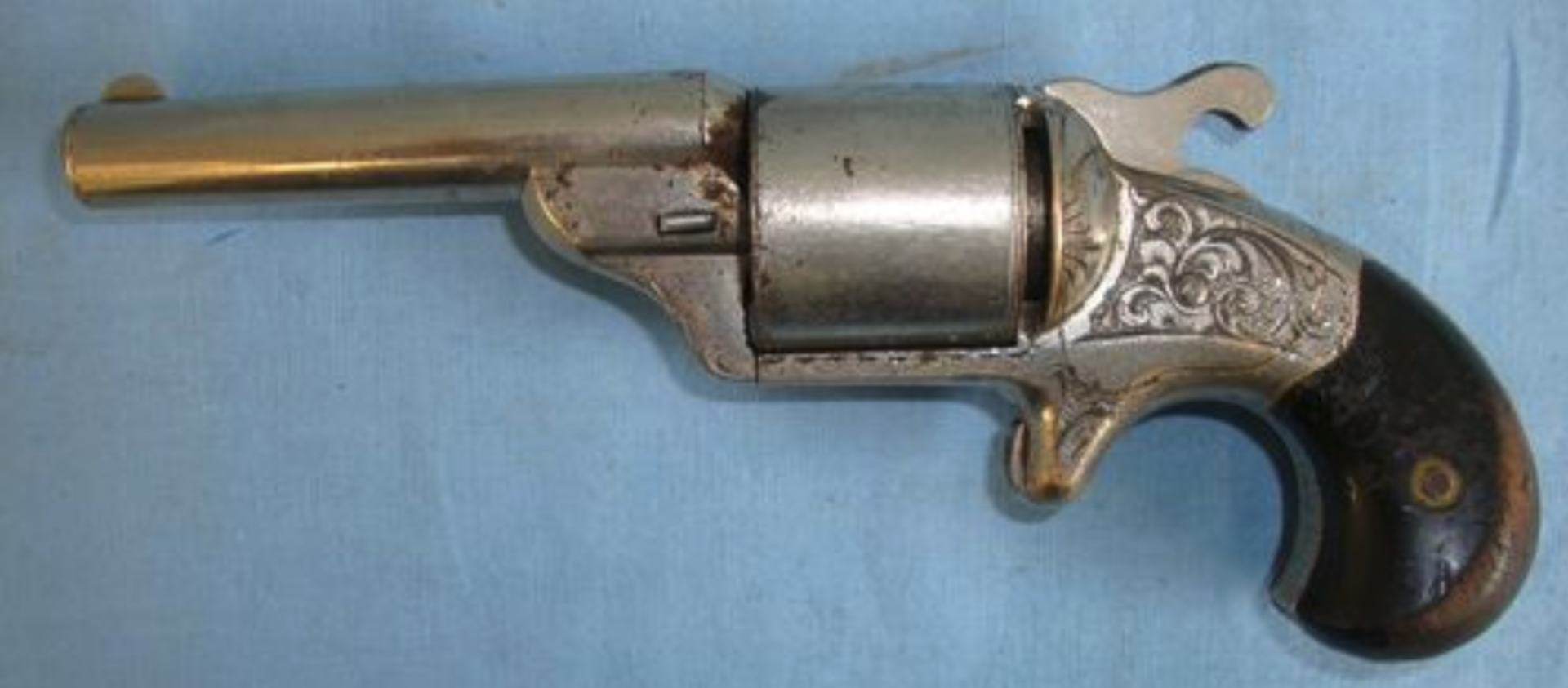 American Civil War Era .32 Calibre Moores / Williamsons 1864 Patent 6 Shot Teat Fire Revolver. - Bild 2 aus 3