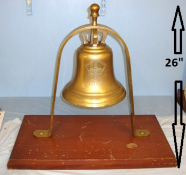Original Large 1942 British WD King’s Crown Air Ministry RAF Airfield Brass Scramble Bell With