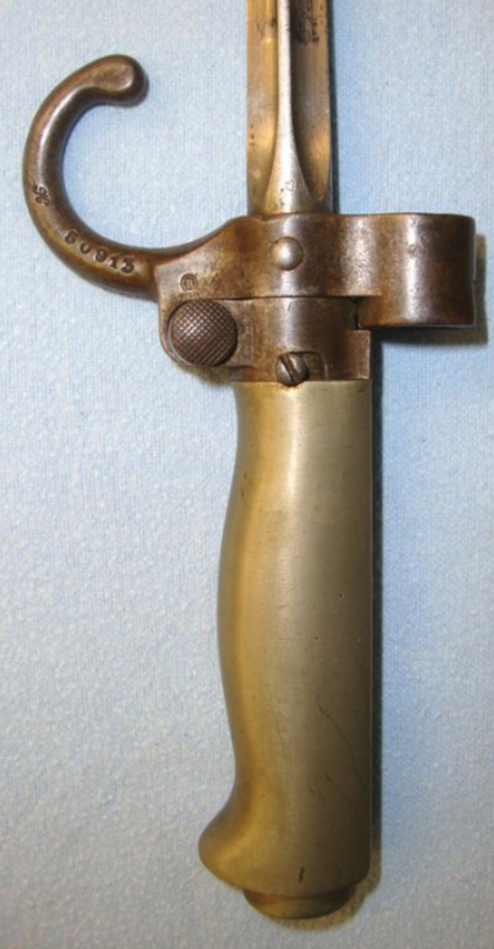 WW1/WW2 Era Model 1886 French White Metal Handle Short Epee Lebel Bayonet With Hook Quillon - Image 3 of 3