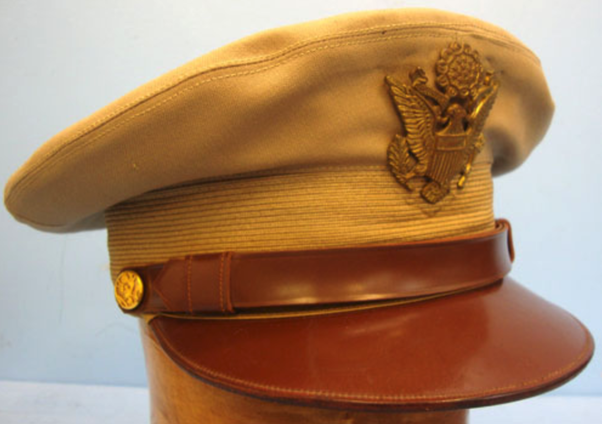WW2 1943 USAAF Officer's Tropical Peaked Cap, Size 7 1/4"
