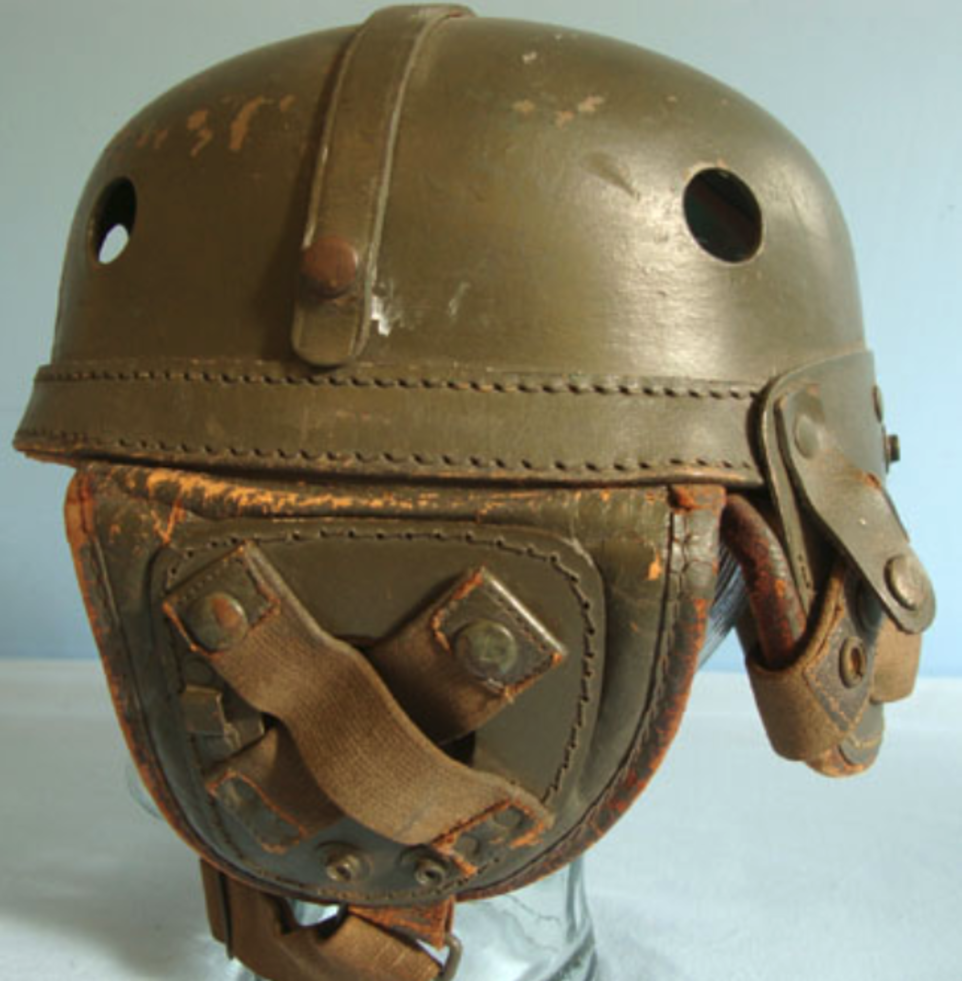 WW2 American M 1941 Tankers Helmet, Size 58. - Image 3 of 3