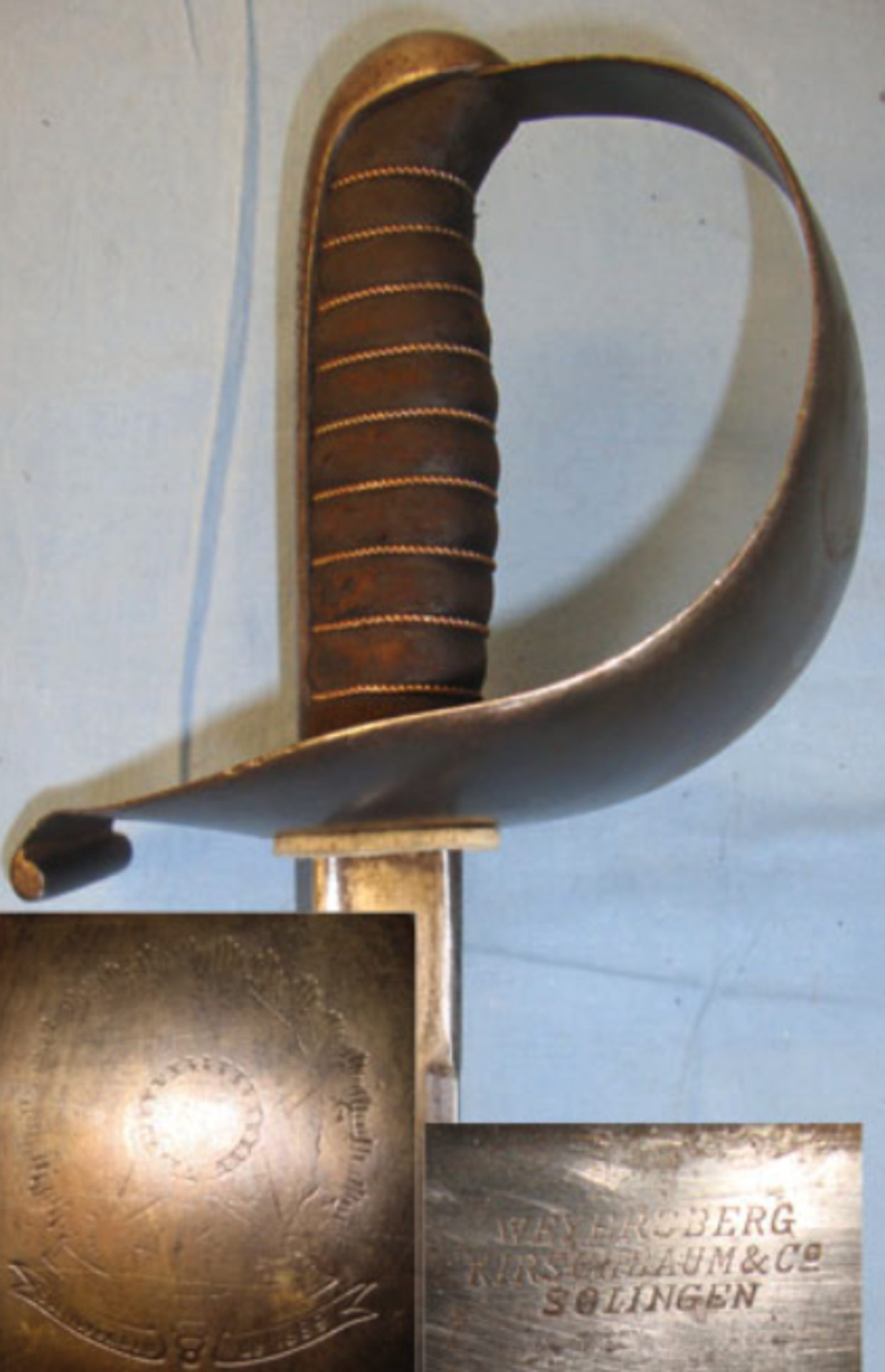 C1900 Brazilian Republic Heavy Cavalry Troopers Sword With Pipeback Blade By Weyersberg Kirschbaum - Bild 2 aus 3