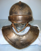 RARE, Model 1945 French Armée de l'Air Pilot's Steel Helmet With Hinged Steel Collar Armour.