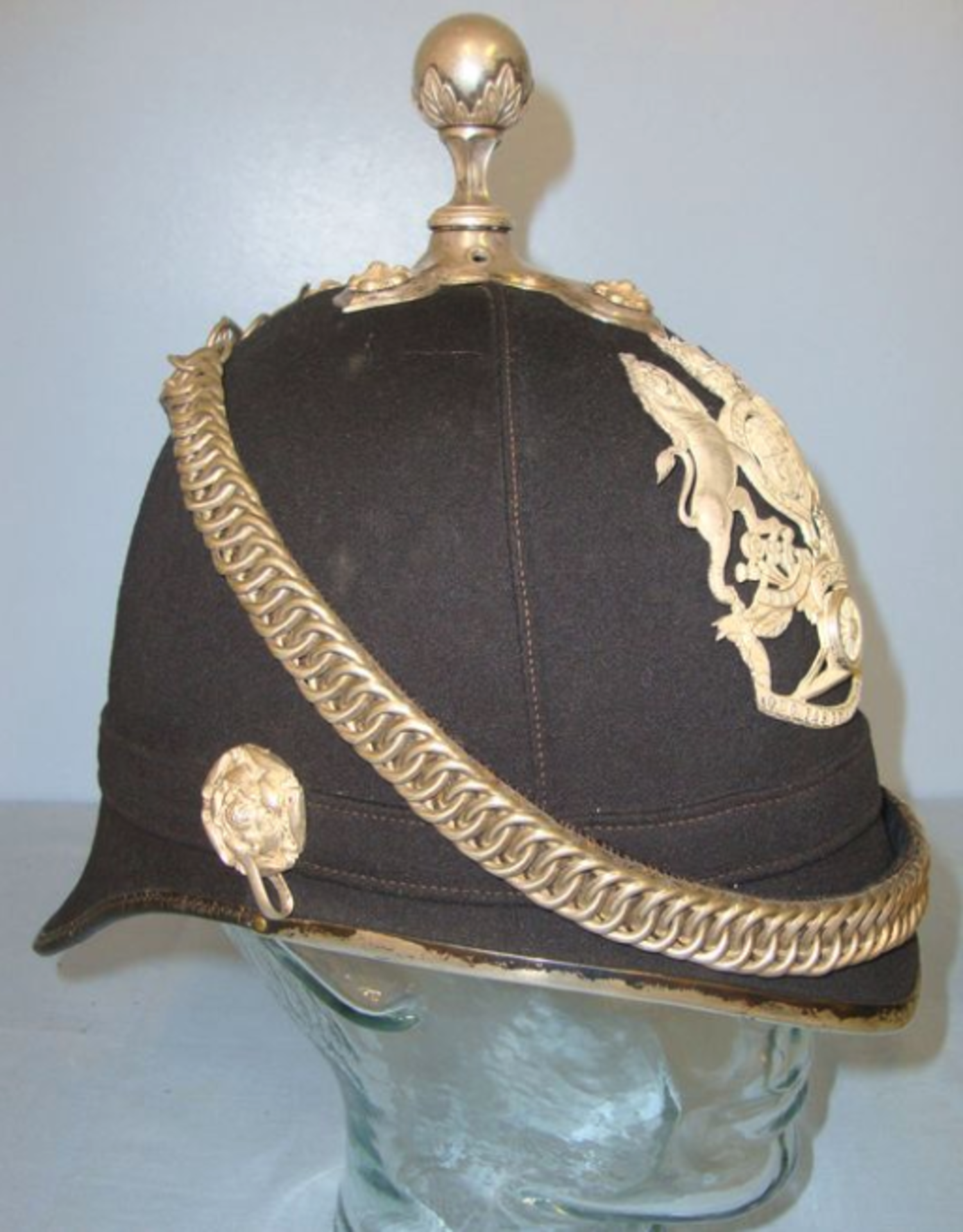 Post 1901 Volunteer Artillery Officer's Home Service Pattern, Blue Cloth Helmet - Bild 3 aus 3