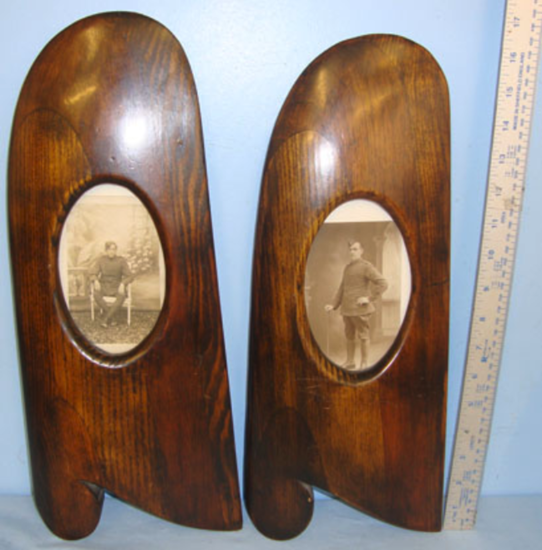 WW1 Era Pair Of Original Laminated Oak Aircraft Propeller Tips