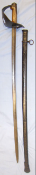 WW1 Italian Model 1871/ 1909 Cavalry Trooper's Sword With Pipe Back Blade Marked 'MA' & Scabbard.