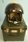 British R.A.F. Flying Helmet 'Bonedome' MK. 3A Complete with Visor, Headset, Mic & Box