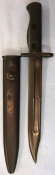 British L1A3 Bayonet, With Straight Crossguard, Long Fullers & Scabbard.