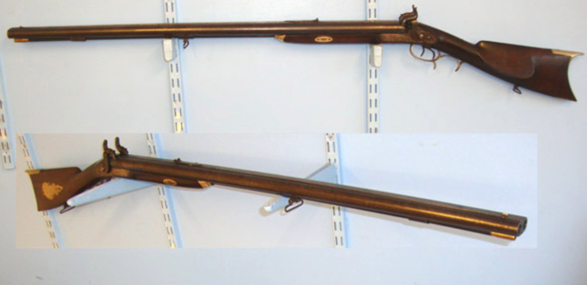 QUALITY American Civil War Era Double Barrelled .44” Patched Ball Calibre Kentucky Plains Rifle - Image 2 of 3