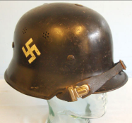 RARE, ORIGINAL, "Herman Goering Regiment" Early Nazi German Double Canted Decal Police Combat Helmet