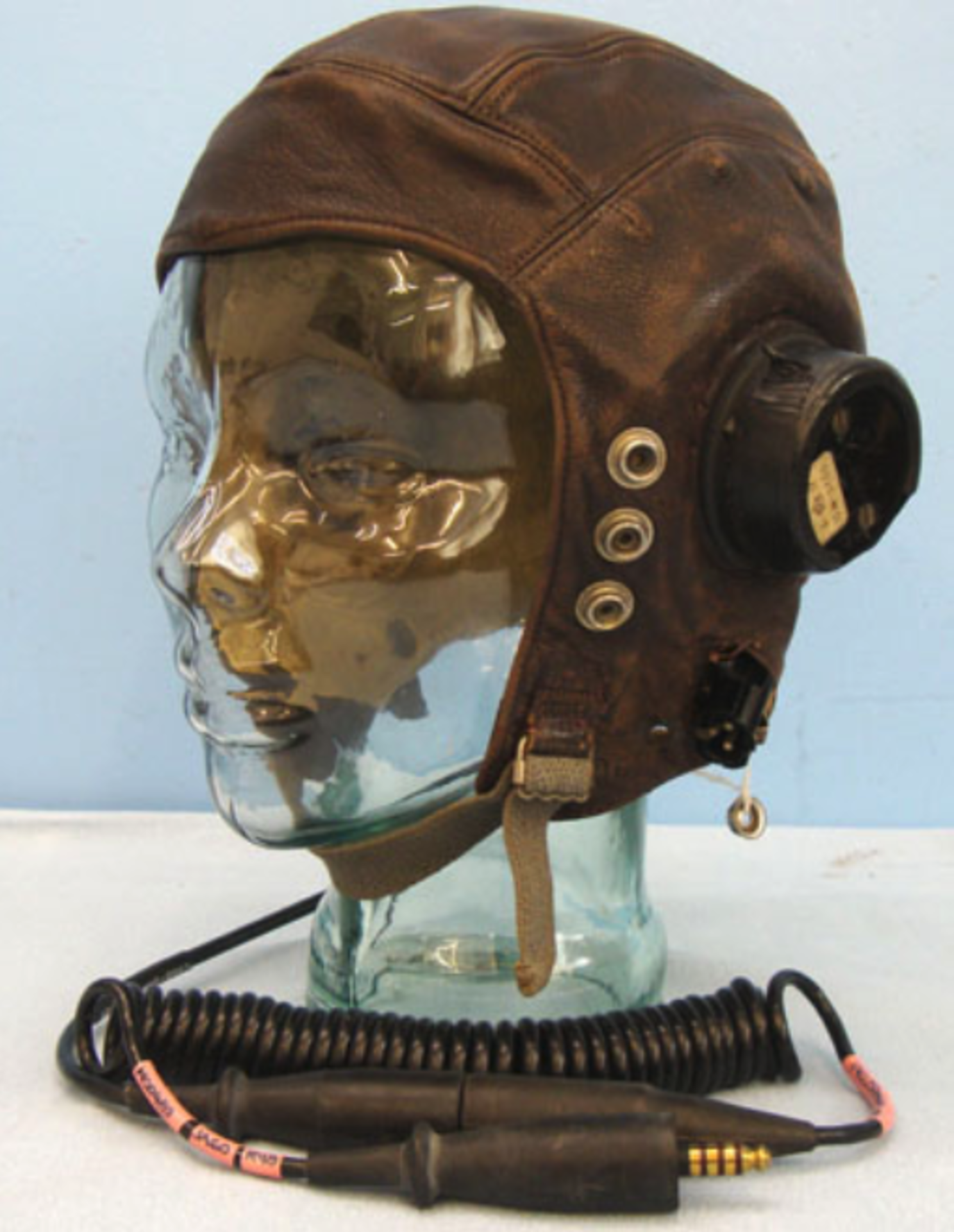 WW2 Royal Air Force Type 'C' Leather Flying Helmet Size 7 Re Wired For Use In A Vulcan Bomber