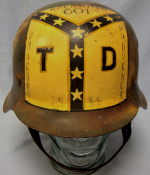 Original WW2 1942 Camo Sigle Decal M35 Helmet By ‘CKL’ Eisenhuttenwerke