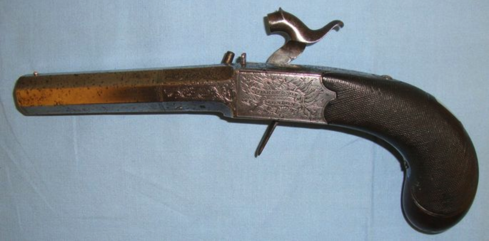 1823-1854 .50” Bore Percussion Traveling Pistol By Ezekiel Baker & Son London Gun Makers To The King - Bild 2 aus 3