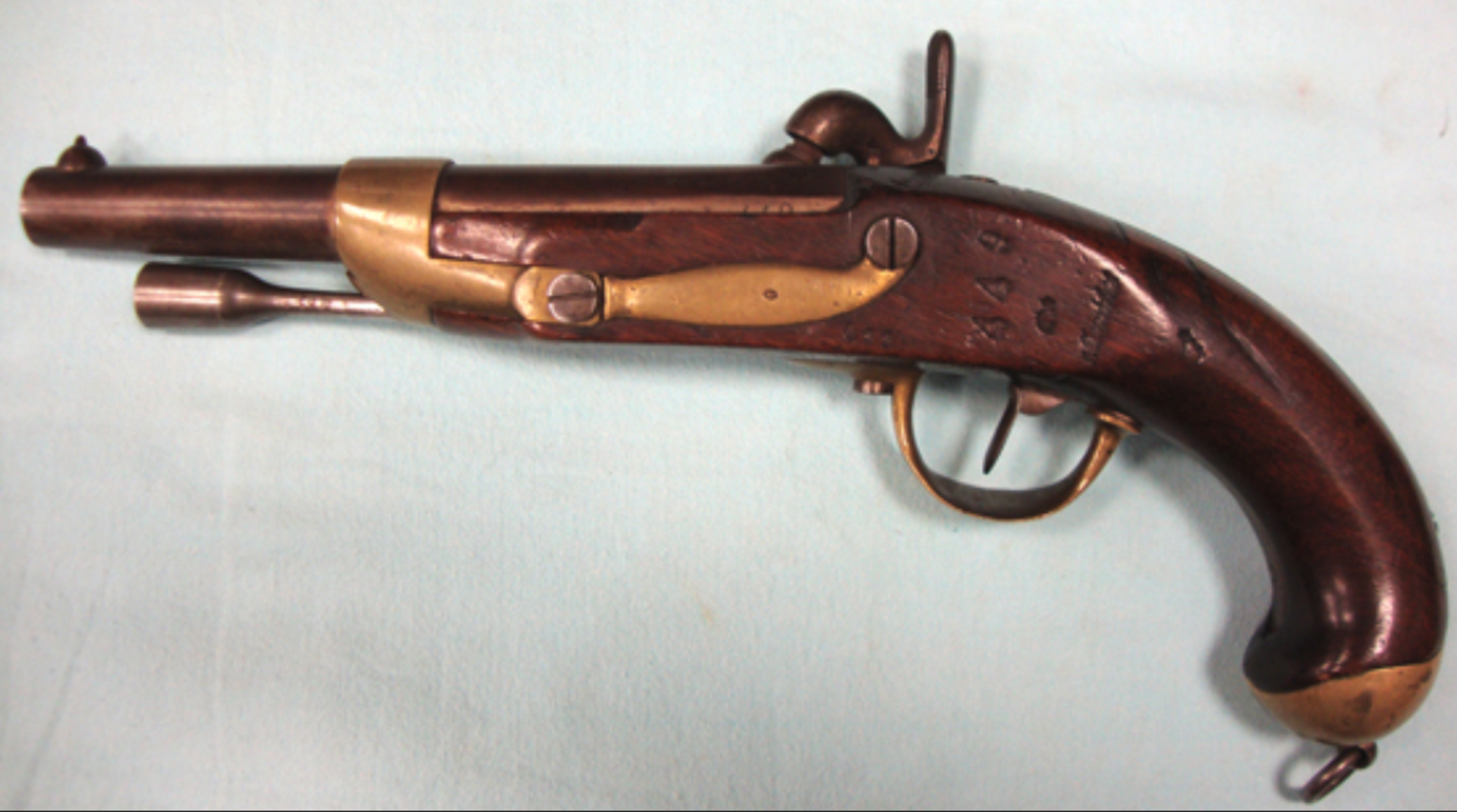 1831 French Model 1822 Challerault Cavalry Pistol Converted from Flintlock to Percussion. - Bild 2 aus 3