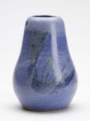 Studio Pottery Blue Glazed Gourd Shape Vase Signed Pc 20 C.