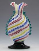 Antique Nailsea Ribbon Twist Art Glass Vase C.1880