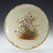 Antique Derby Hand Painted Floral Cabinet Plate C.1882