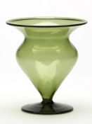 Antique Green Glass Bud Shaped Vase James Powell C.1900