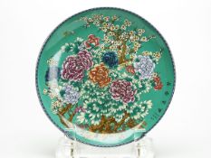 Vintage Chinese Floral Painted Dish Signed 20Th C.